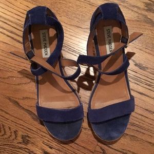 Steve Madden royal blue suede shoes Sz 9.5